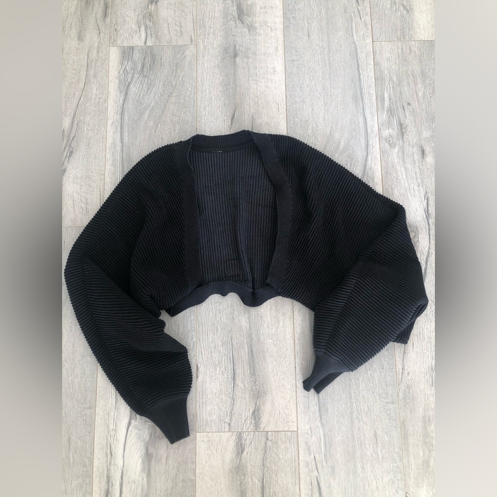 Alo Black Denim Knit Shawl